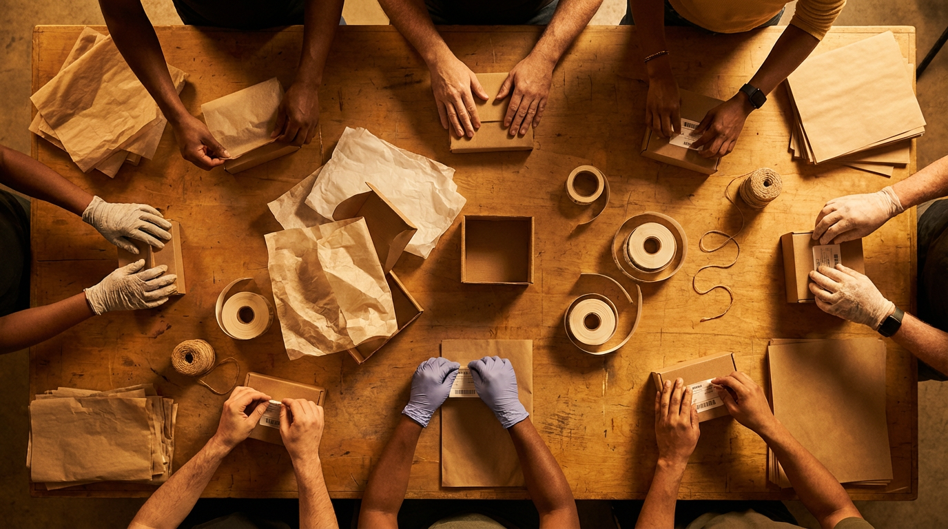 Hands working together